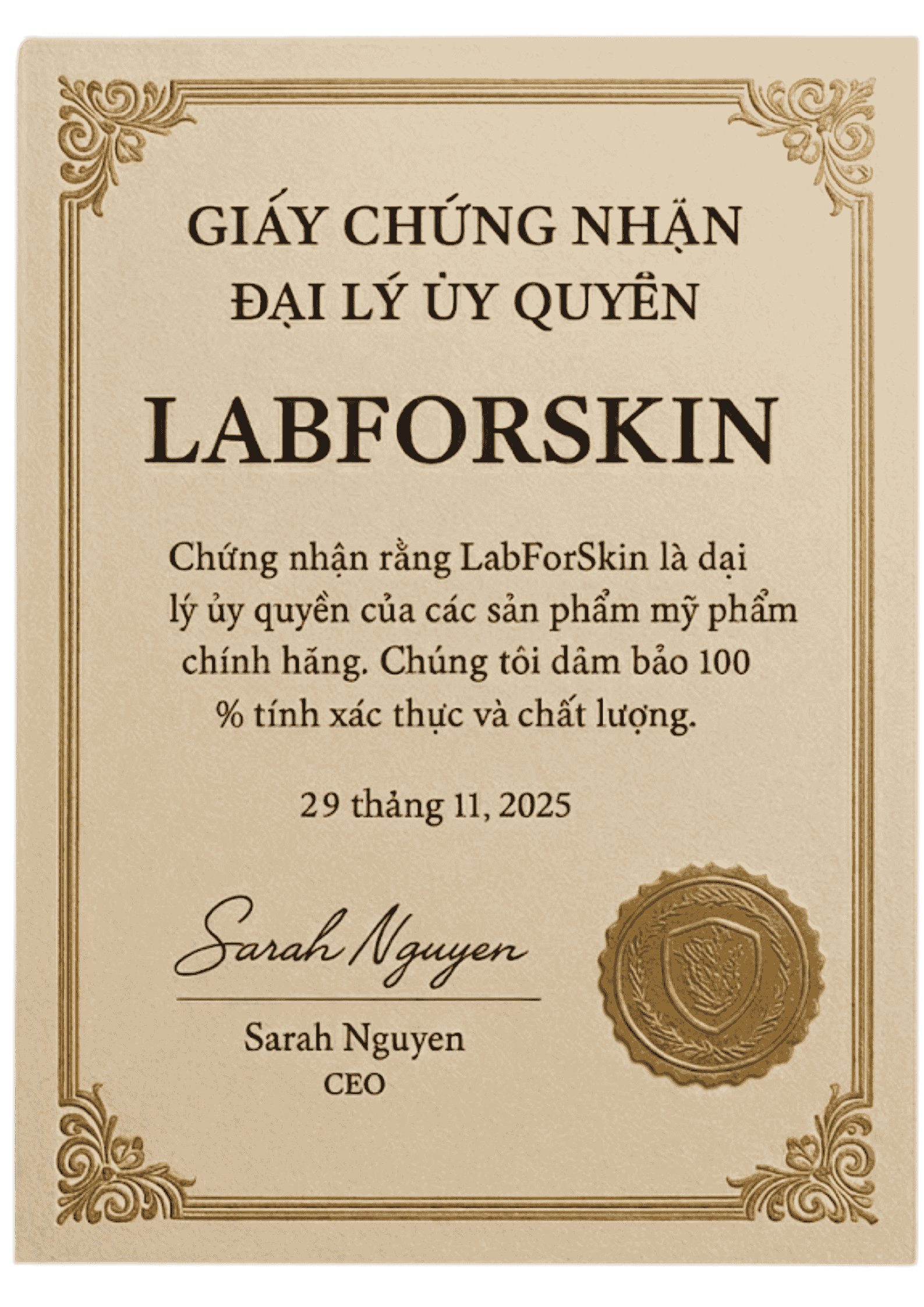 giấy chứng nhận